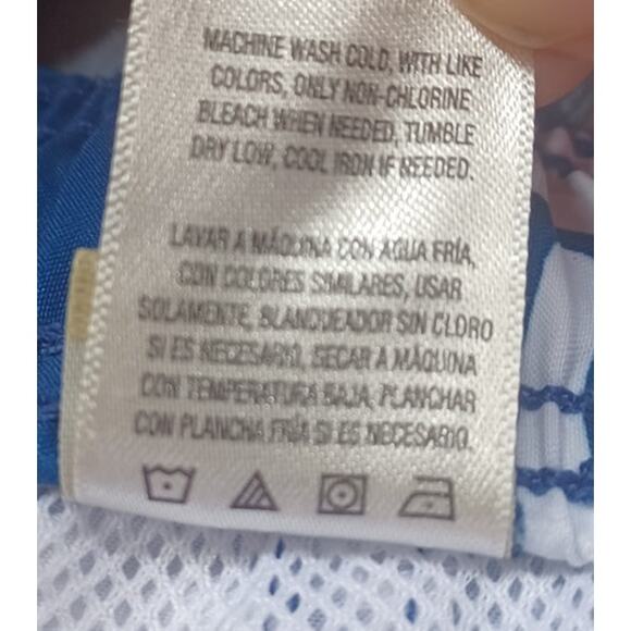 VTG Islander Swim Trunks Men's Large Blue and White Tropical Vacation Cruise - Picture 8 of 8